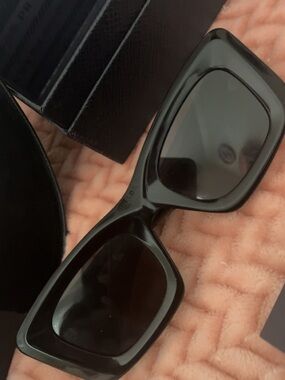 Prada Black Oversized Rectangular Sunglasses